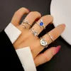 5 кусочков креативного и модного кольца розового сердца с синей зажимом в форме змеи