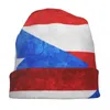 Berets Puerto rico flaga ciepła dzianina czapka Hip Hop Bonnet Hat Autumn Winter Outdoor Vailies Hats dla unisex dorosły