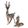 Mini Copper Alloy Sika Deer Tablet Top Small Ornaments Vintage Animal Figurines Décorations de bureau Accessoires Home Decor Crafts 240408