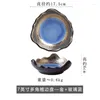 Placas de alta calidad APETIZA DEL RESTAURANTE / SUSHI Snack Plate Creative Gold-Rimmed Ceramic Wortware de cocina de cerámica