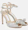 Summer Women High Heels Platforma Sandał Sandal Białe sandały satynowe z ogółem ozdobnym Pearl Pasp Pasp Pumpy Bride Pumps