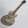 Gitar gümüş metal desen paneli 6string elektro gitar kalite güvence fabrika fiyatı ücretsiz.