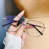 2024 Double Bridge Square Anti-blue Light Glasses Frame Women Men Vintage Transparent Computer Oversize Pectacle Eyeglasses 240415