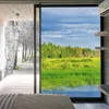 Window Stickers Glue-Free Electrostatic Lakeside Lawn Pattern Privacy Glass Frosted Sticker Bedroom Office Shading Flim