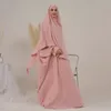 Ubranie etniczne Ramadan Eid Abayas Women Dubai Khimar Abaya set islam muzułmańska sukienka hijab kebaya kaftan djellaba szat femme muulmane