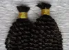 Capelli di massa ricci di Mongoli Ricuria 2 fasci di capelli umani per intrecciare Bulk senza attaccamento 200 g senza trama umana Bulk per intrecciamento8198525