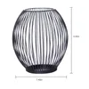 Porte-traits Colgoleur Lantern Black Outdoor Ovale Mesh pour les bougies Pilier Cage