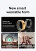 Smart Ring Health Tracker Activity Heart Rate Monitor Sleep Recorder Reminder IP68 Waterproof Level Gold 240415