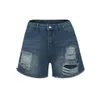 Zomer dames broek jeans puur kleurgat gratis fft denim shorts oude gebroken stijl pantalones de mujer 240415