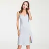 Abbigliamento per il sonno da donna Donne sexy a V CEFICE COMETTO Abito spaghetti 30% Vero seta 70% Viscosa Full Slip 2024 Summer Bianco nero P37260QC