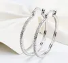 High quality 925 Sterling Silver Big Hoop Earring Full CZ Diamond Fashion bad girl Jewelry Party Earrings 63 J27425292