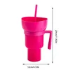 Plattor Portable Stadium Tumblers 2 i 1 Snack Bowl Drink Cup med halm Multipurpose Color Change Container för hemmabiografer Användning