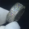 Mode Tennis 5A CZ Stone White Gold Filled Engagement Wedding Band Ring for Women Bridal Finger Jewelry288p