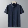 Men's Polos Ice Silk Short-sleeved POLO Shirt For Middle-aged And Elderly People High-quality Quick-drying Lapel T-shirt