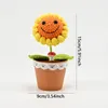 Dekorative Blumen Häkelei Smile Sonnenblume Topf Pflanze Künstliche Bonsai gewebte Geschenke für Vater Home Tisch Oranmente Office Desktop Dekor