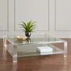 Cucina deposito Nordico piccolo appartamento acrilico tavolino trasparente minimalista in vento doppio soggiorno desktop in vetro