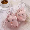 Bolsas de Páscoa de embrulho de presente 20pcs decoração criativa Orelhas de desenho animado bolsas de cordão
