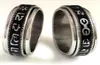 20pcs Retro Carved Buddhist Scriptures The Six Words Mantra Spin Stainless Steel Spinner Ring Men Women Unique Lucky Jewelry B7868598