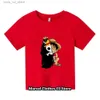 Kleidung Sets ein Stück T-Shirt Kinder Kleidung Kinder pure Baumwoll T-Shirt Cool Cartoon Anime Sommer Casual Tops Tee Luffy Boy Girls Streetwear T240415