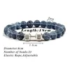 Autres bracelets Bracelet de pierre volcanique naturel Hommes Matte Black Lave Blancs Blancs Charf