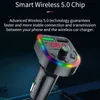 F21 Car charger 3.1A Dual USB Fast Charging Car Phone Charger Handsfree Calling Bluetooth FM Transmitter USB C Fast Car Charger