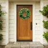 Fleurs décoratives Irish Clover Porte de porte artificielle Feuilles vertes Patricks Day Shamrock Wreaths Festival Party Wall Welcome Signes saisonnier