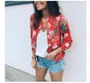 Vestes pour femmes wyblz veste à glissière à imprimé floral Femme printemps été décontracté à manches longues Loose Bomber O o cou tops de mode