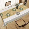 Table de table en tissu salle à manger rectangulaire thé petit nappe fraîche luxe et couvercle en linge