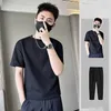 Tracksuits voor heren plus size Summer Fashion Men Suits Gym Training Jogging Sports Set Running Tracksuit T-shirt en broek 2 PCS Sets 2024 T55