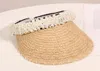 2019 Brand Pearl Bead Baschetto Cappello da donna Raffia Visor Caspetti per ragazze Cappelli da spiaggia Cappucce Ladie Summer Sunw Sun Hat3407607