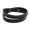 Outras pulseiras kiirykle simples pulseiras de couro duplo de dois andares para homens punk marrom/preto punho jóia garoto presentel240415