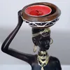 Ljushållare Afrikanska figurer Ljushållare 8.5 "Dekortabell Desk Dekorativ matsal Skulpturer Hartsling Candlestick Vintage