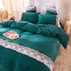 Beddengoed sets slaapkamer vierdelige bed linnen winter dubbelzijds fluwelen warm kanten dekbedovertrek modieuze en eenvoudige familie el set