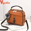 Evening Bags High Quality PU Leather Shoulder For Women Solid Color Feminina Hair Ball Ornaments Crossbody Bag