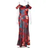 Casual Dresses European And American-Style Printed High Waist Sexy Fashionable Slip Dress