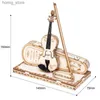 3D Bulmacalar Robotime Rokr Keman Capriccio 3D Ahşap Bulmaca Modelleri Kitler Müzik Enstrümanı DIY Hediyeleri Birleştirildi - TG604K Y240415