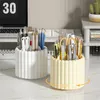 Förvaringslådor Makeup Brushhållare med lock 360 Roterande dammtät arrangör för Vanity Desktop badrumsbänk läppstift