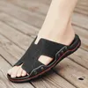 Slippels Outdoor Echte lederen sandalen Sandalen Zomer Non-slip Walking Casual Shoes Beach Men Big Size 38-48