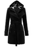 Whole Womens Fashion Woolen Double Breasted Pea Coat Casual Hoodie Winter Warm Jacket7502026