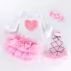 en nieuwe lente herfst baby baby lange mouw romper roze halve rok set mode baby kleding