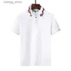 Männer Polos Polo Designer Polos Hemden für Mann Mode Fokus Stickerei Schlange Strumpfband kleine Bienen Druckmuster Kleidung Kleidung Tee Schwarz -Weiß -Herren T -Shirt l49