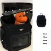 Transportador de cachorro Backpack preto Mochila Pomerânia Maltesa Tolas de cães gato transportando bolsa de estimação à prova d'água com letras de moda de tamanho grande