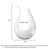 Decanters U a forma di vino vino aeratore a aeratore in vetro di cristallo a piombo e caraffe 1500 ml accessori 240415