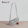 Hobo Donna-in Natural Sheepskin Shoulder Cross-body Bag For Women Casual Soft Pleated Chest Fashion