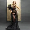 Elegant One Shoulder Tulle Maternity Dresses See Through Sexy Women Dressing Gowns For Photography