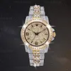 AAA CZ Bling Diamond Men's Watch Papel 18K Gold Ice