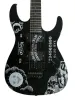 Kabels nieuw !!!Balck Color Kirk Hammett Ouija Elektrische gitaar Solid body met persoonlijkheid Patterm Cover Black Hardware