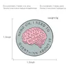 Brain Storm Emaljlegering Rund märke Overthink Fun Intressant Brosch Pin