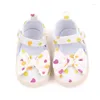 Första Walkers Baby Girl Spring and Summer Sandal Söta bowknot prickar mjuk bomull hög kvalitet född småbarn 0-12 månader 2024 mode