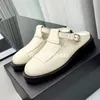 Sapatos casuais primavera outono de couro genuíno redondo de pé sólido mocassins planos femininos de fivela de fivela de boca profunda